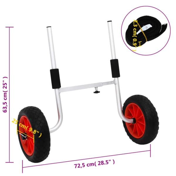 Kajakvagn 90 kg aluminium