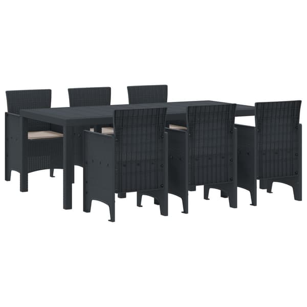 Trädgårdsmöbelset 7 pcs Antracit Polypropylen
