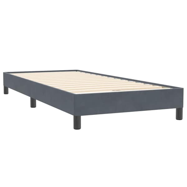 Ramsäng med madrass mörkgrå 80x220 cm sammet