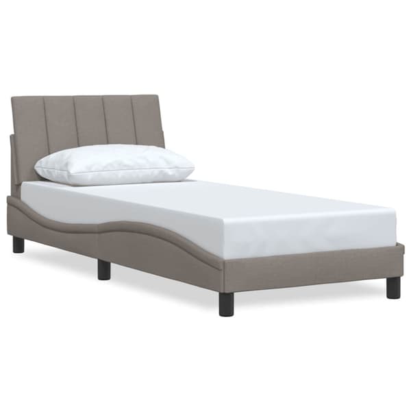 Bed Frame without Mattress "Hanko" Taupe 90x190 cm Fabric