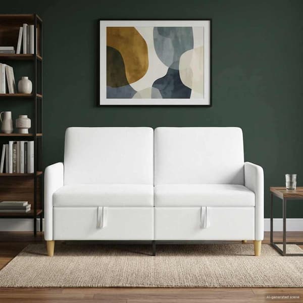 Soffa med förvaring Vit 152 x 78 x 87 cm Polyester
