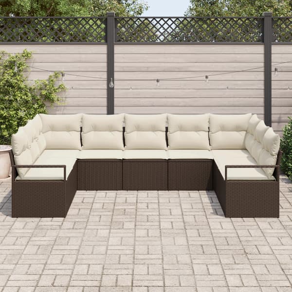 Soffset med kudde 9 pcs Brun konstrotting