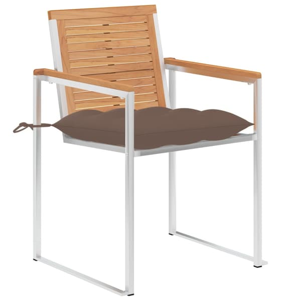 Trädgårdsstolar med dynor 4 st massiv teak
