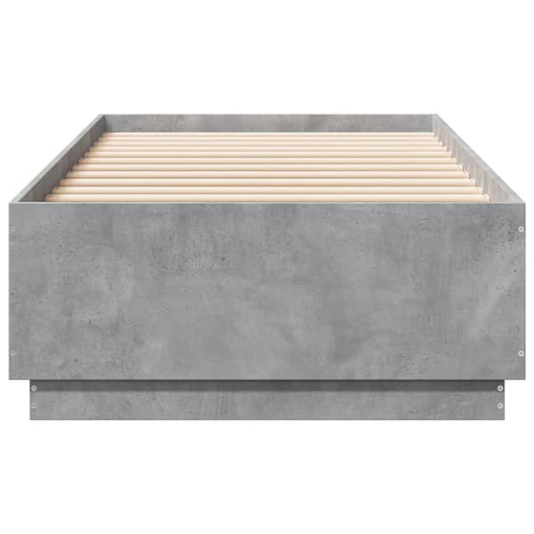 Sängram betonggrå 90x200 cm konstruerad trä