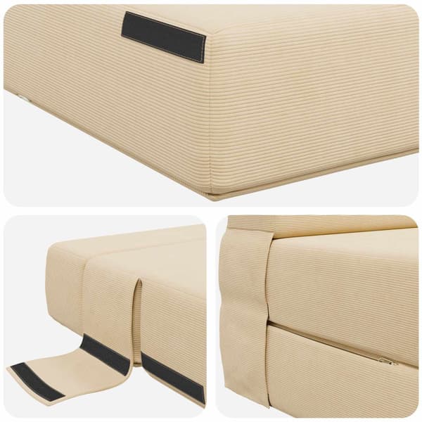 Fällbar Soffbed Gräddvit 70 x 72 x 60 cm Tyg
