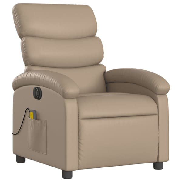 Elektrisk massagefåtölj cappuccino konstläder