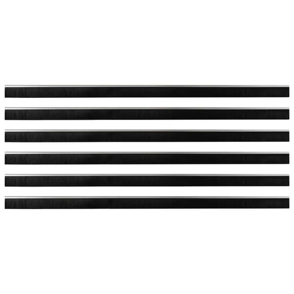 Självhäftande dörrborstlist 6 pcs Silver 100 cm