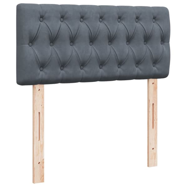 Ramsäng med madrass mörkgrå 100x200 cm sammet