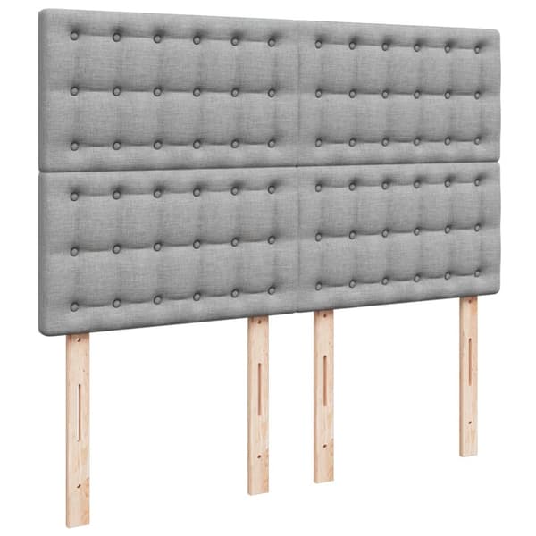 Ramsäng med madrass ljusgrå 140x200 cm tyg