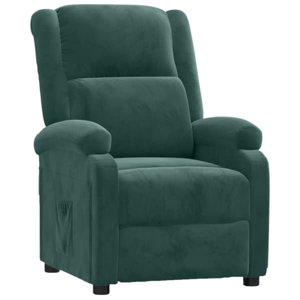 Reclinerfåtölj mörkgrön sammet