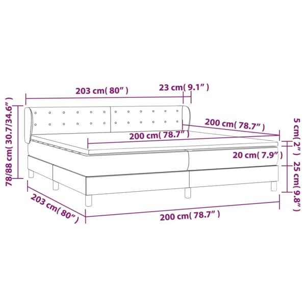 Ramsäng med madrass rosa 200x200 cm sammet