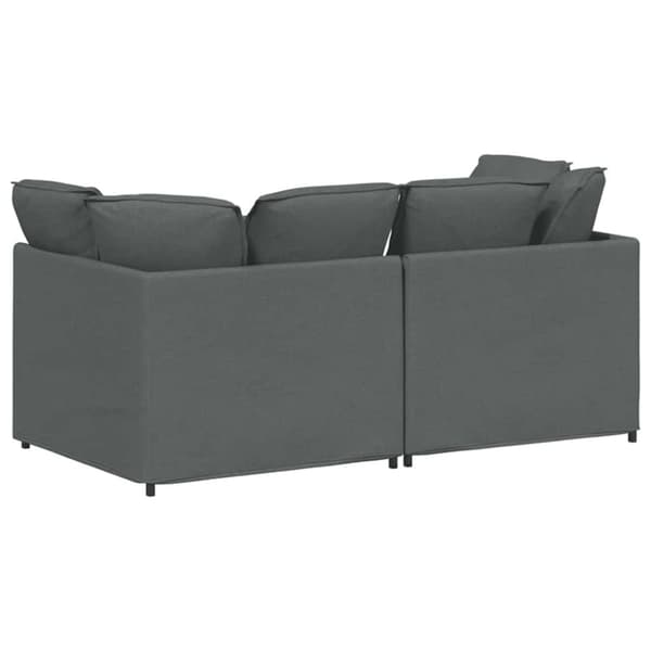 Modulsoffa med dynor i tyg mörkgrå