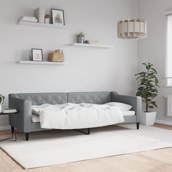 Dagbädd ljusgrå 80x200 cm tyg