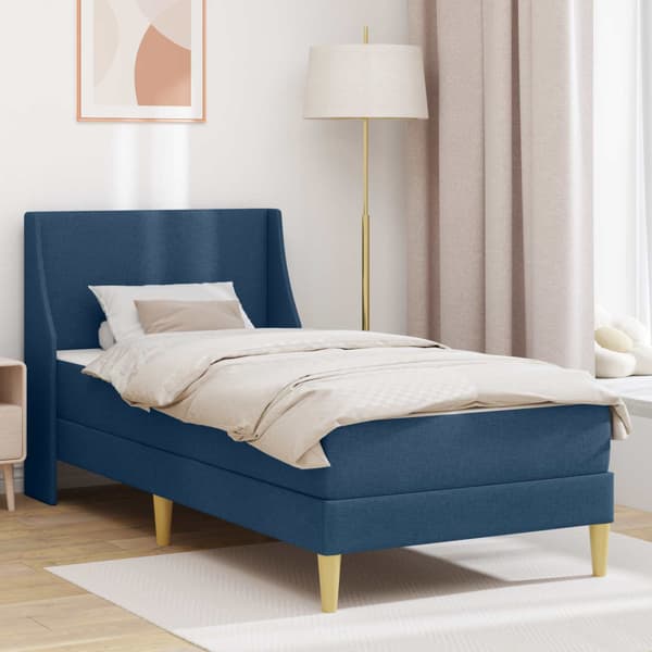 Sängram med madrass med huvudgavel Polyester