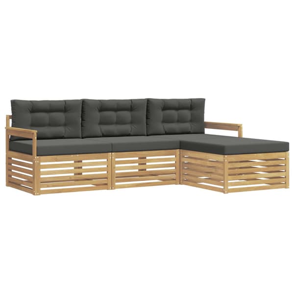 Utomhussoffset 4 pcs Vit och antracit Polyester