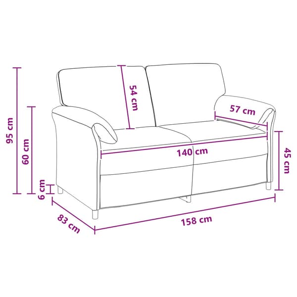 2-sits soffa Gul 158 x 83 x 95 cm Sammet