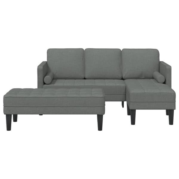 Soffset med kudde 2 pcs Mörkgrå Polyester