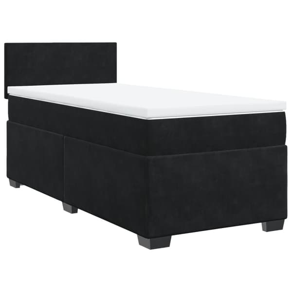 Ramsäng med madrass svart 80x200 cm sammet