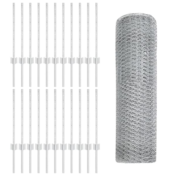 Stängsel med stolpe Silver 0,5 x 50 m Stål