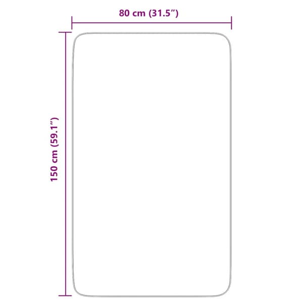 Ryamatta med lång lugg NAVARRA mörkgrå 80x150 cm polyester
