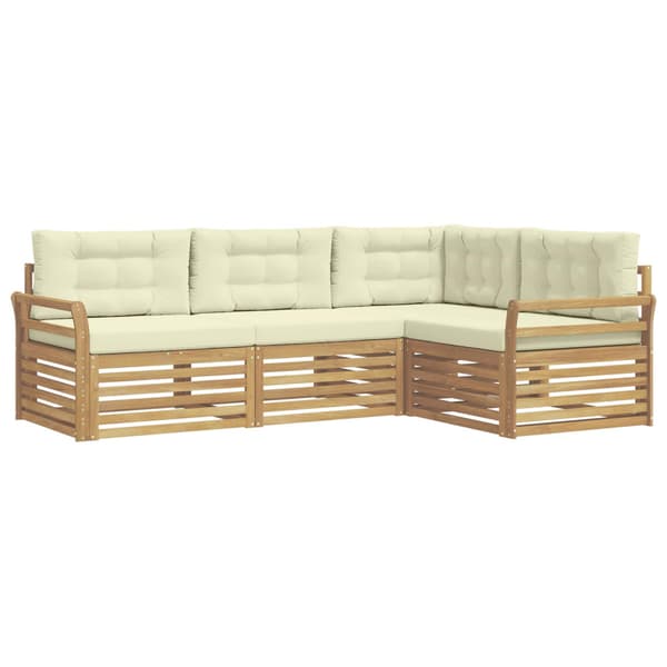 Utomhussoffset 4 pcs Vit och grädde 250 x 170,5 x 73 cm