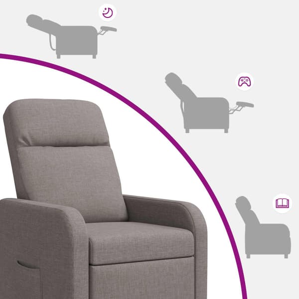 Massagefåtölj Taupe Tyg