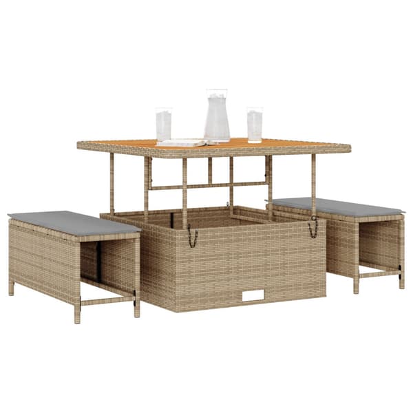 Trädgårdsmöbelset Beige konstrotting