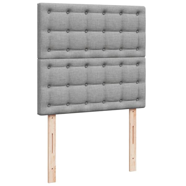 Ramsäng med madrass ljusgrå 80x200 cm tyg