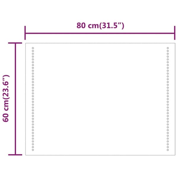 Badrumsspegel LED 60x80 cm
