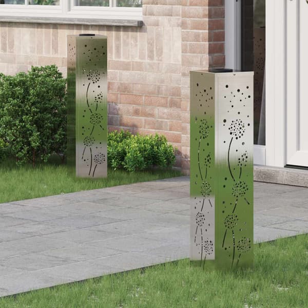 Solar LED Stig Ljus 2 pcs Silver Rostfritt stål