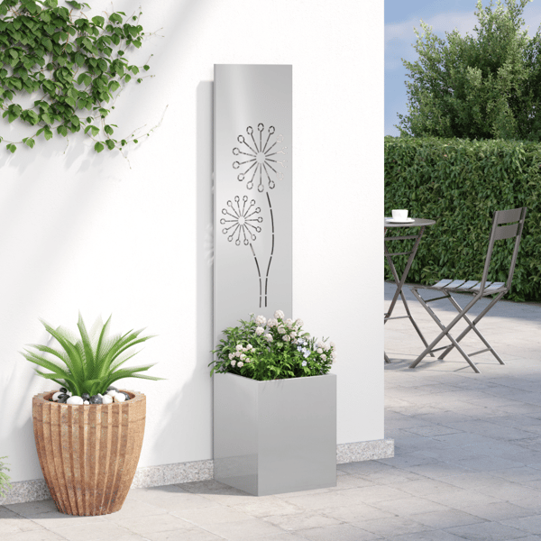 Trädgårds integritetsskärm Silver 32 x 150 cm Rostfritt stål
