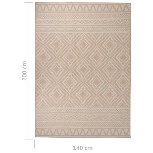 Utomhusmatta plattvävd 140x200 brun ränder