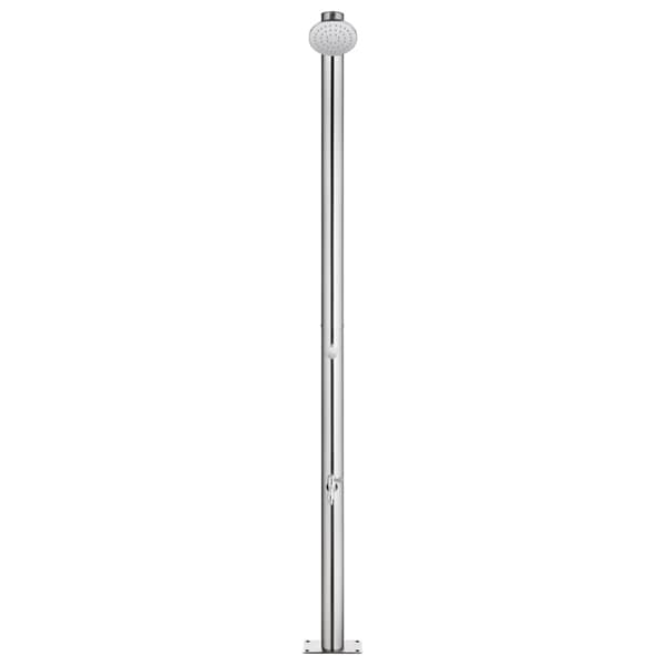 Trädgårdsdusch med grått golv 220 cm rostfritt stål