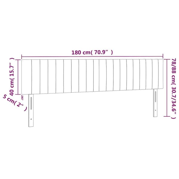 Sänggavel LED mörkgrön 180x5x78/88 cm sammet