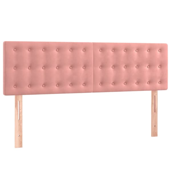 Ramsäng med madrass rosa 140x200 cm sammet