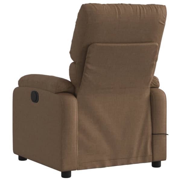 Elektrisk massagefåtölj brun tyg