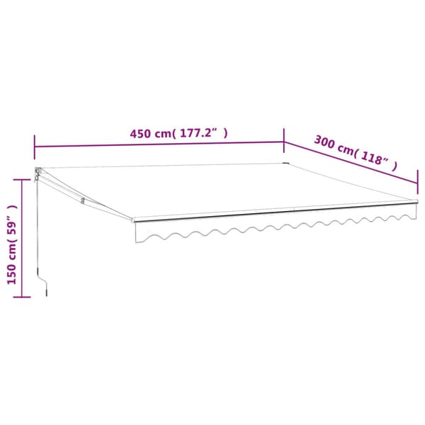 Automatisk infällbar markis gräddvit 4,5x3 m