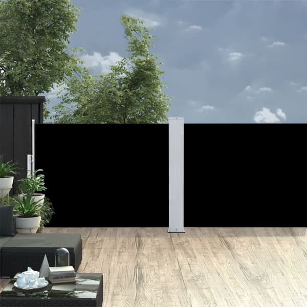 Infällbar sidomarkis svart 100x1000 cm