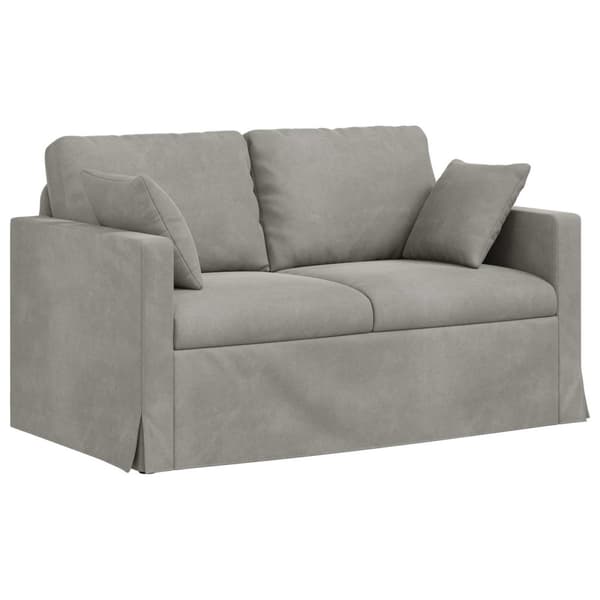 Soffset 2 pcs Ljusgrå 138 x 78 x 80 cm Sammet