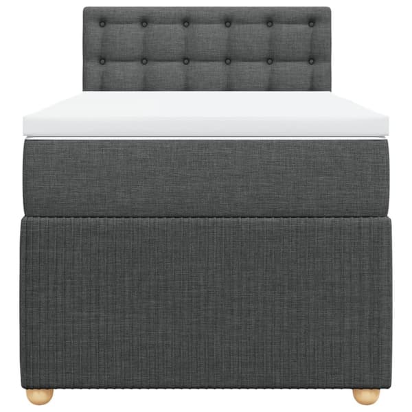 Ramsäng med madrass mörkgrå 100x200 cm tyg