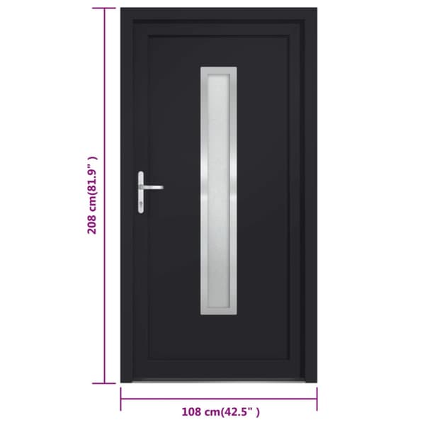 Ytterdörr antracit 108x208 cm PVC