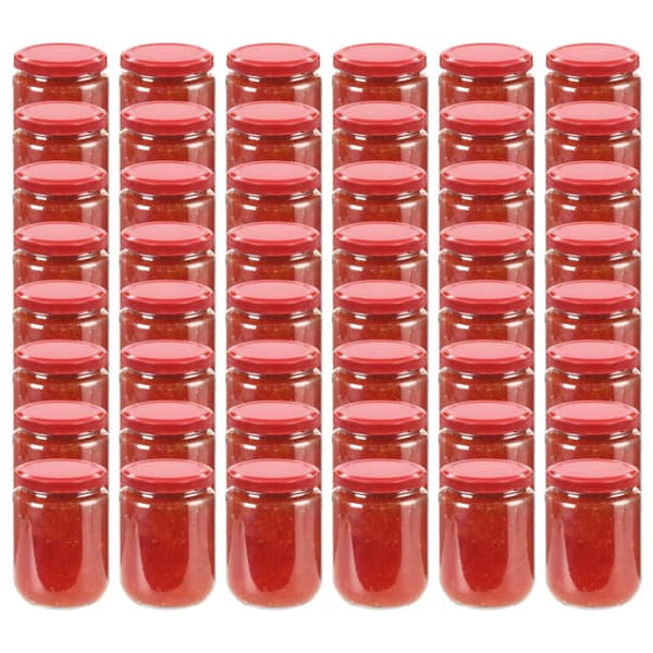 Syltburkar i glas med röda lock 48 st 230 ml