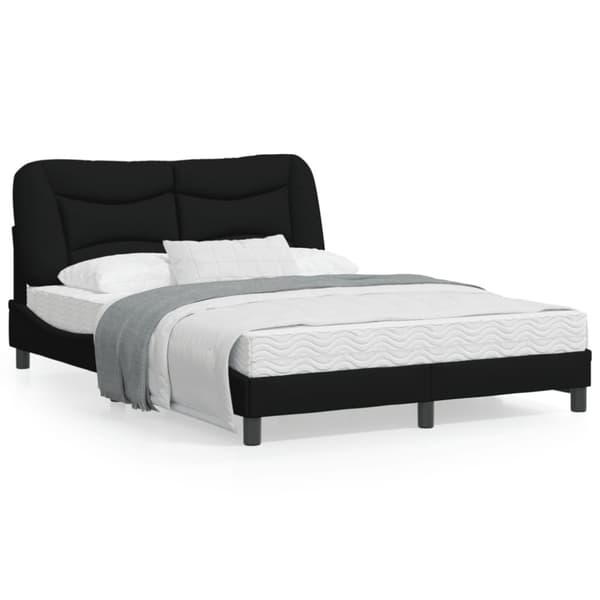 Bed Frame without Mattress "Hvar" Black 140x200 cm Fabric