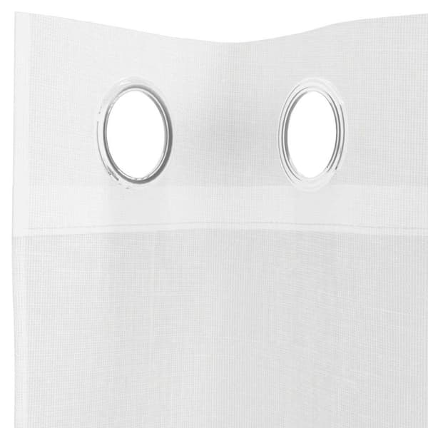 Voile gardiner med genomföringar 2 st vit