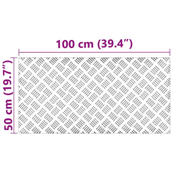 Trappsteg Rektangulär 2 pcs Silver 100 x 50 cm Aluminium