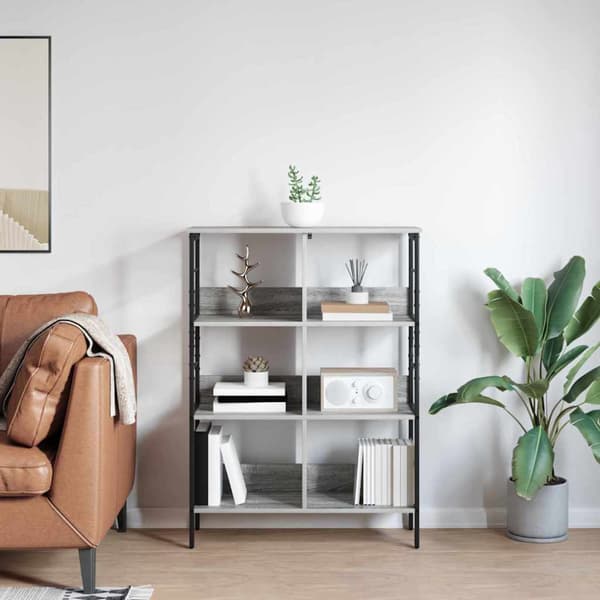 Hyllsystem Grå Sonoma 82 x 32 x 112 cm Konstruerat trä