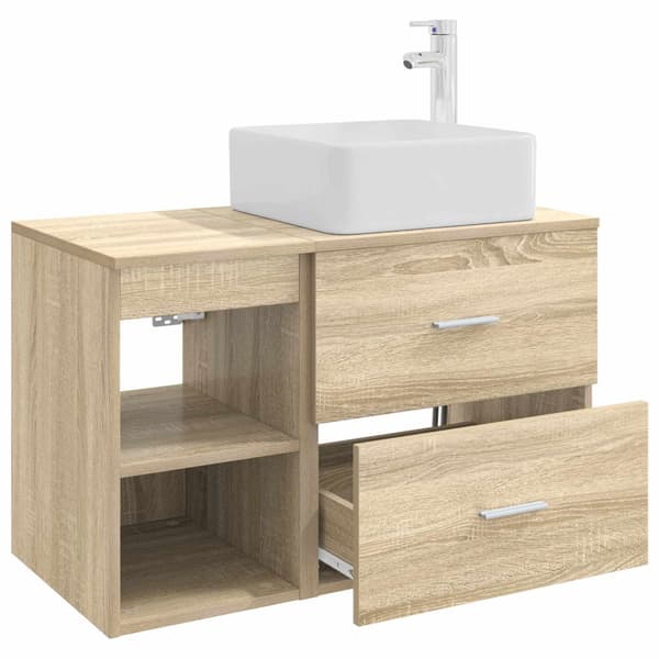 Badrumsmöbelset 2 pcs Sonoma-ek Konstruerat trä