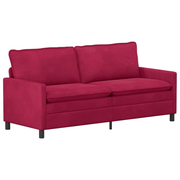 Soffa Vinröd 196 x 81 x 87,5 cm Sammet