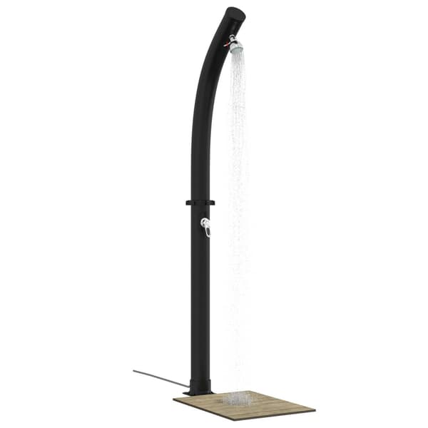 Solardusch med duschhuvud PVC, ABS, Zinklegering Svart