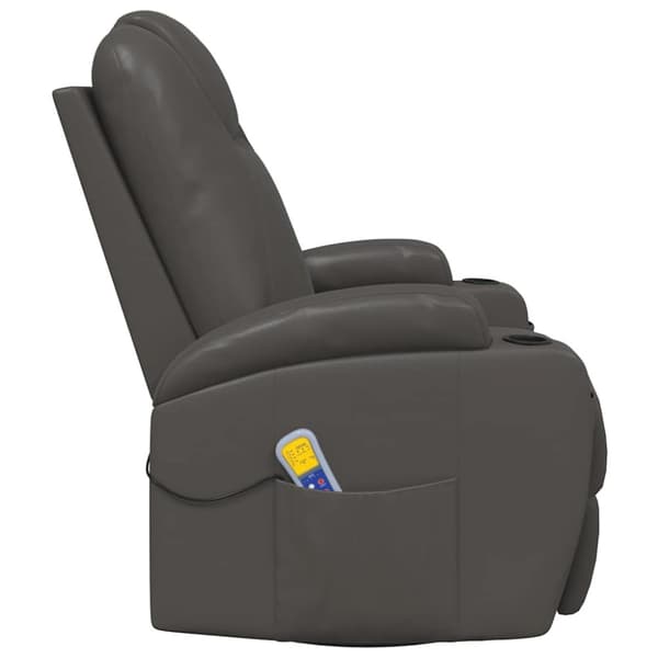 Massagefåtölj gungfunktion antracit konstläder